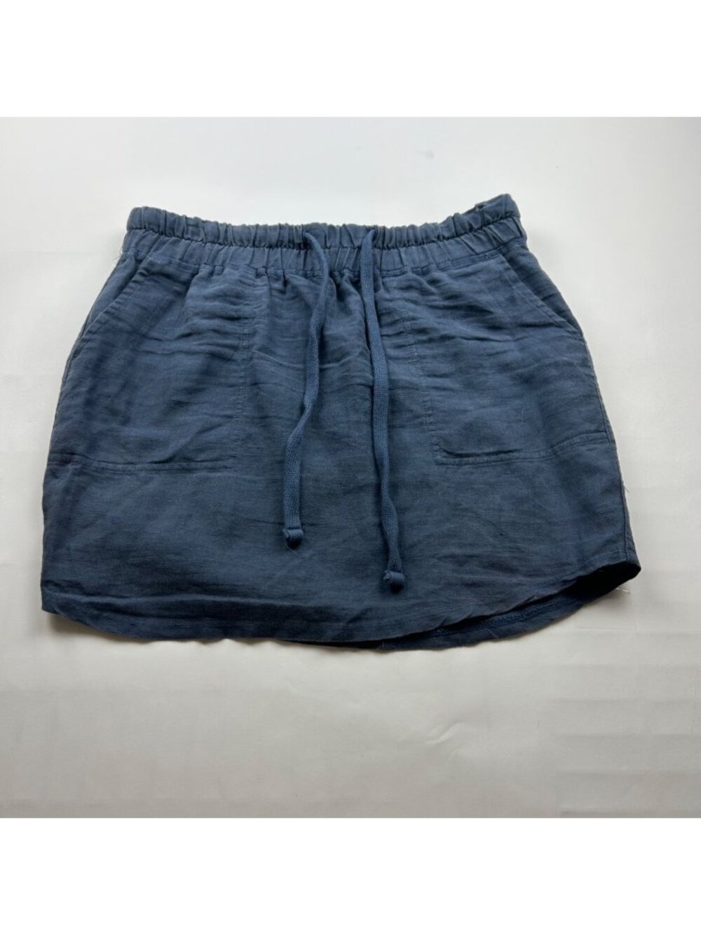 James Perse Navy Blue Linen Pull On Mini Skirt Size 1 / Small